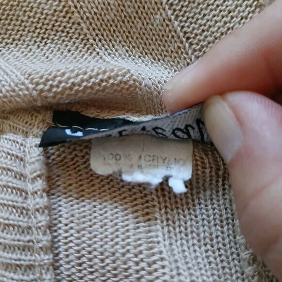 Wet Seal Vest Medium Sleeveless Open Front Top Beige Coastal Knit - Picture 4 of 7